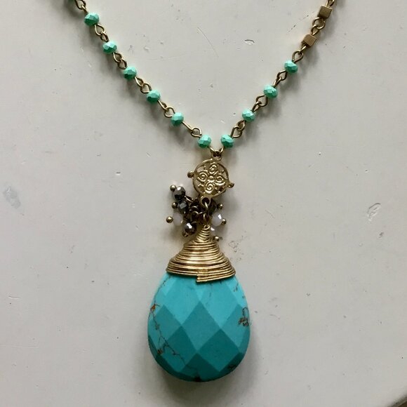 Chico's Jewelry - Chico's Blue Turquoise Long Necklace